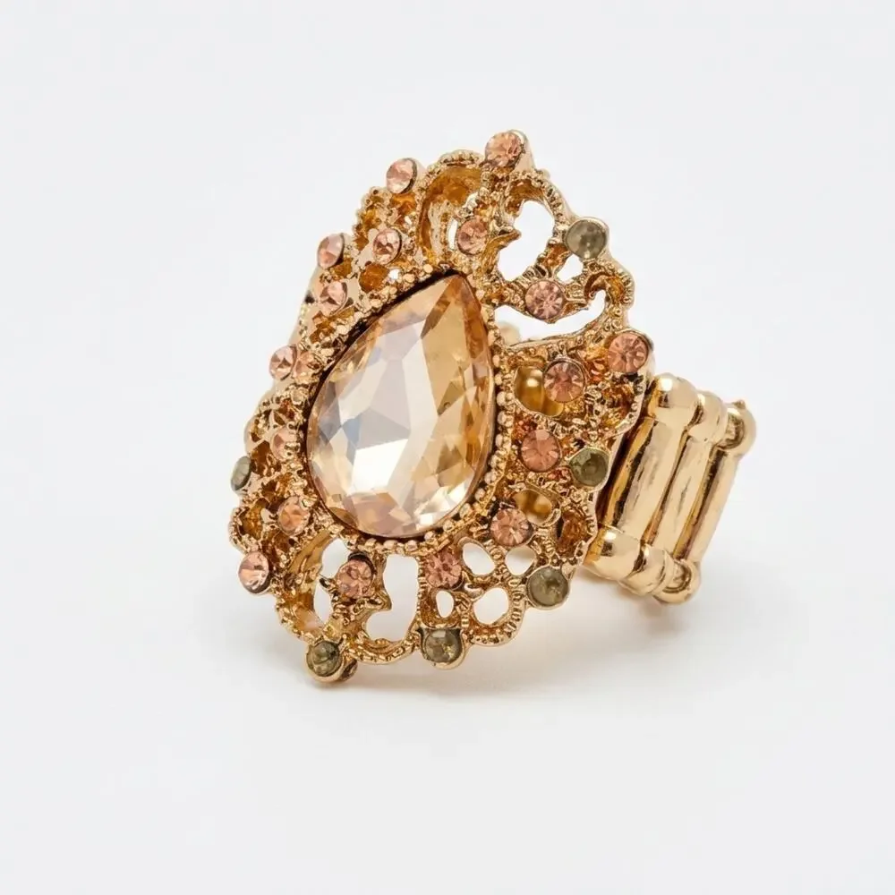 Stretchy Statement Ring Size 7+ | Adjustable Band | 1.25” Tall